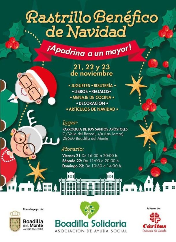 Rastrillo benéfico en Boadilla del Monte para ayudar a mayores vulnerables