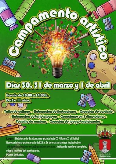 Campamento artístico para niños en la Biblioteca de Guadarrama durante Semana Santa