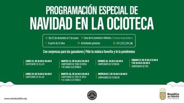 Campeonatos navideños gratuitos en la Ocioteca de la Casa de la Juventud de Boadilla del Monte