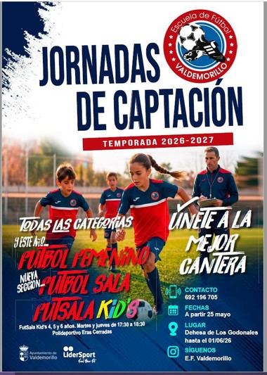 Jornadas de captación en la Escuela de Fútbol de Valdemorillo para la temporada 2026/2027