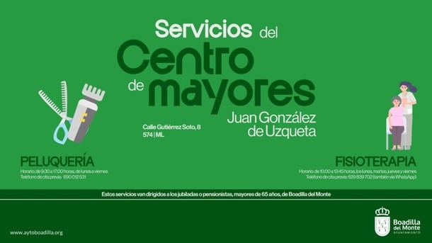 Centros de mayores en Boadilla del Monte ofrecen servicios de peluquería y salud
