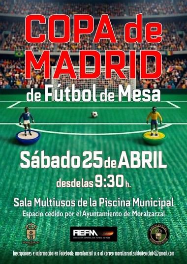 Moralzarzal acoge la Copa de Madrid de Fútbol de Mesa el 25 de abril