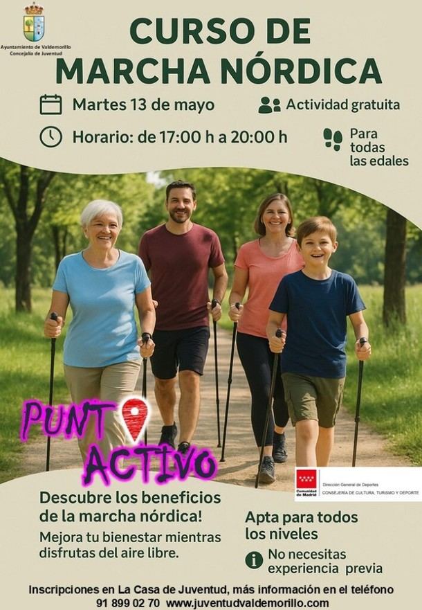 Curso gratuito de marcha nórdica el 13 de mayo