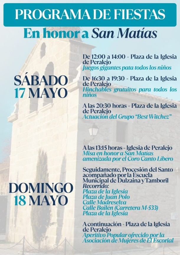 Fiestas de San Matías en Peralejo: 17 y 18 de mayo