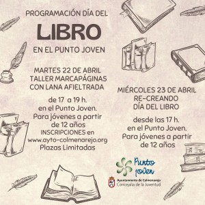 Taller de marcapáginas en el Punto Joven por el Día del Libro