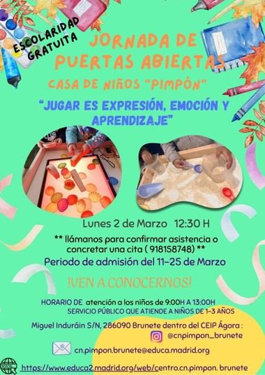 Jornada de puertas abiertas en la Casa de Niños D. Pimpón en Brunete