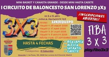 San Lorenzo de El Escorial inicia el Circuito 3x3 Madrid de baloncesto 2026