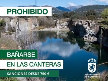 Prohibido nadar en las canteras de Alpedrete por riesgos de seguridad