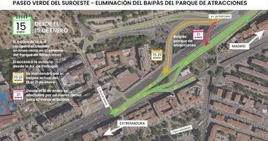 Mejora en la A-5: se elimina el desvío del Parque de Atracciones para facilitar el tráfico