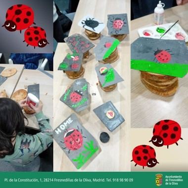 Construyen refugios para mariquitas en taller comunitario