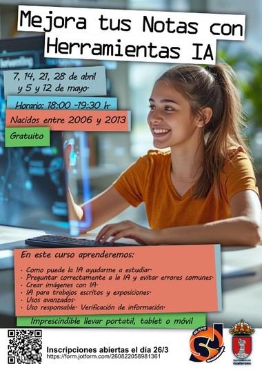 Taller gratuito de IA para mejorar el rendimiento académico de estudiantes en Guadarrama