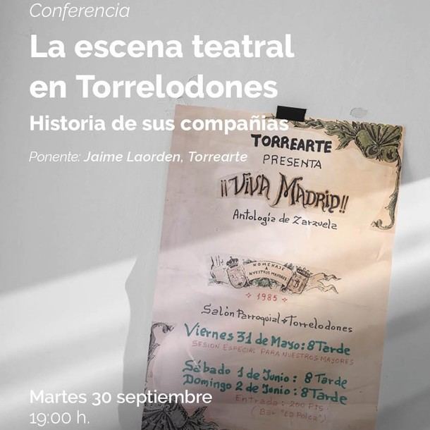 Conferencia sobre la tradición teatral en Torrelodones el 30 de septiembre
