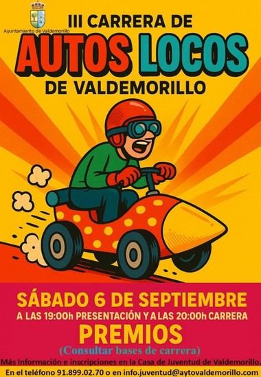 Valdemorillo se prepara para su III Carrera de Autos Locos en septiembre