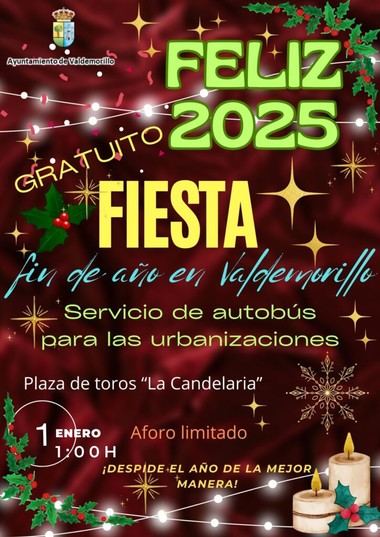 Valdemorillo celebrará la llegada de 2025 en su Plaza de Toros