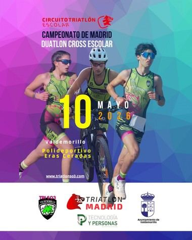 Valdemorillo acoge el Campeonato de Madrid de Duatlón Cross Escolar 2026 este domingo