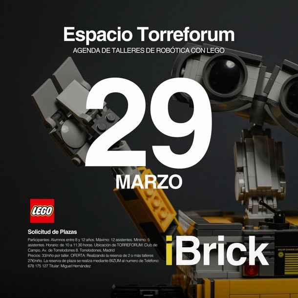 Taller de robótica LEGO para niños en Torreforum